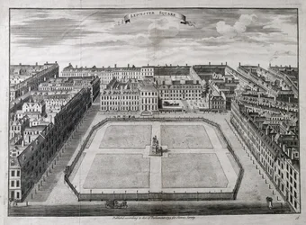 Luftaufnahme von Leicester Square, 1754